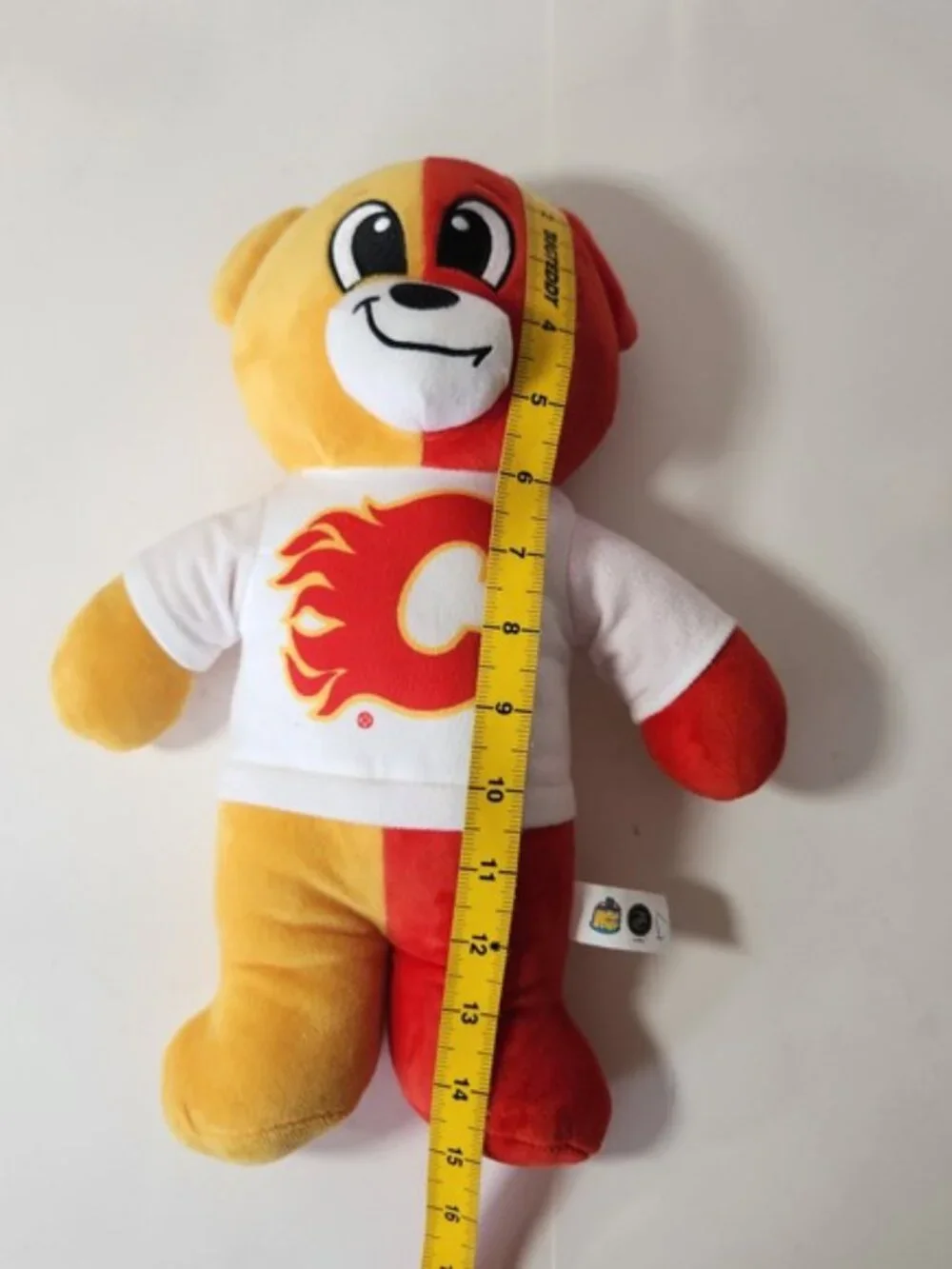 Calgary Flames NHL Plush Bear and‎ Black Logo Baseball Cap Bundle 2pc Set